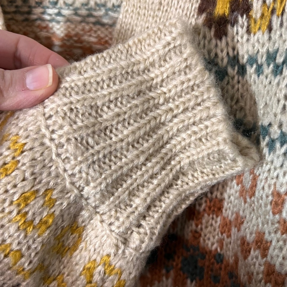 Rewind‎ Womens Fair Isle Vintage-Inspired Toggle Button Cardigan Neutral Small - Picture 5 of 12
